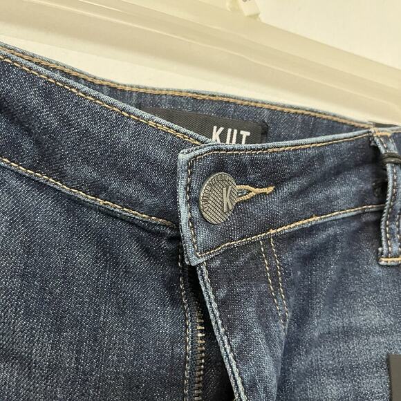 Kut From The Kloth Gidget Raw Hem Fray Jean Shorts Size 8 Dark Denim Summer NWT - Picture 4 of 7